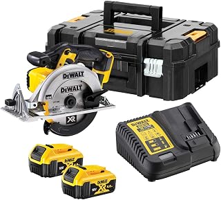 Circular Saw XR 18V 4 Ah - DCS391M2-QW - Cordless Circular Saw with Case, 2 Batteries and Charger - 3700 rpm - Carbide Blade 24 Teeth 165 mm - Depth Max Cutting 90° 55mm Black/Yellow 45cm - Image 1