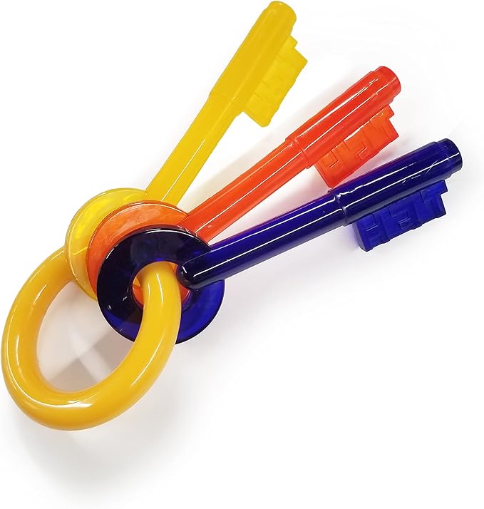 Nylabone Teething Puppy Chew Toy Key Shape Bacon Aroma for Small Dogs/Puppies (up to 11kg), Peaceful/Teething Chewers - Image 1