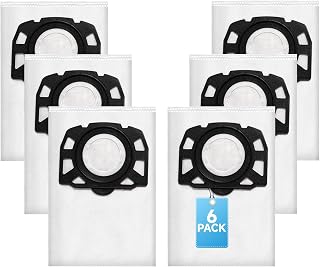 6 Pièces Sacs d'aspirateur KFI 357 pour Karcher,Sachets Filtres Remplacement pour Karcher WD 2 Plus/WD 3/KWD 1/KWD 2/KWD 3/MV 3/WD3.200-WD3.800M/SE 4001/SE 4002 Aspirateur,Remplace 2.863-314.0 - Image 1