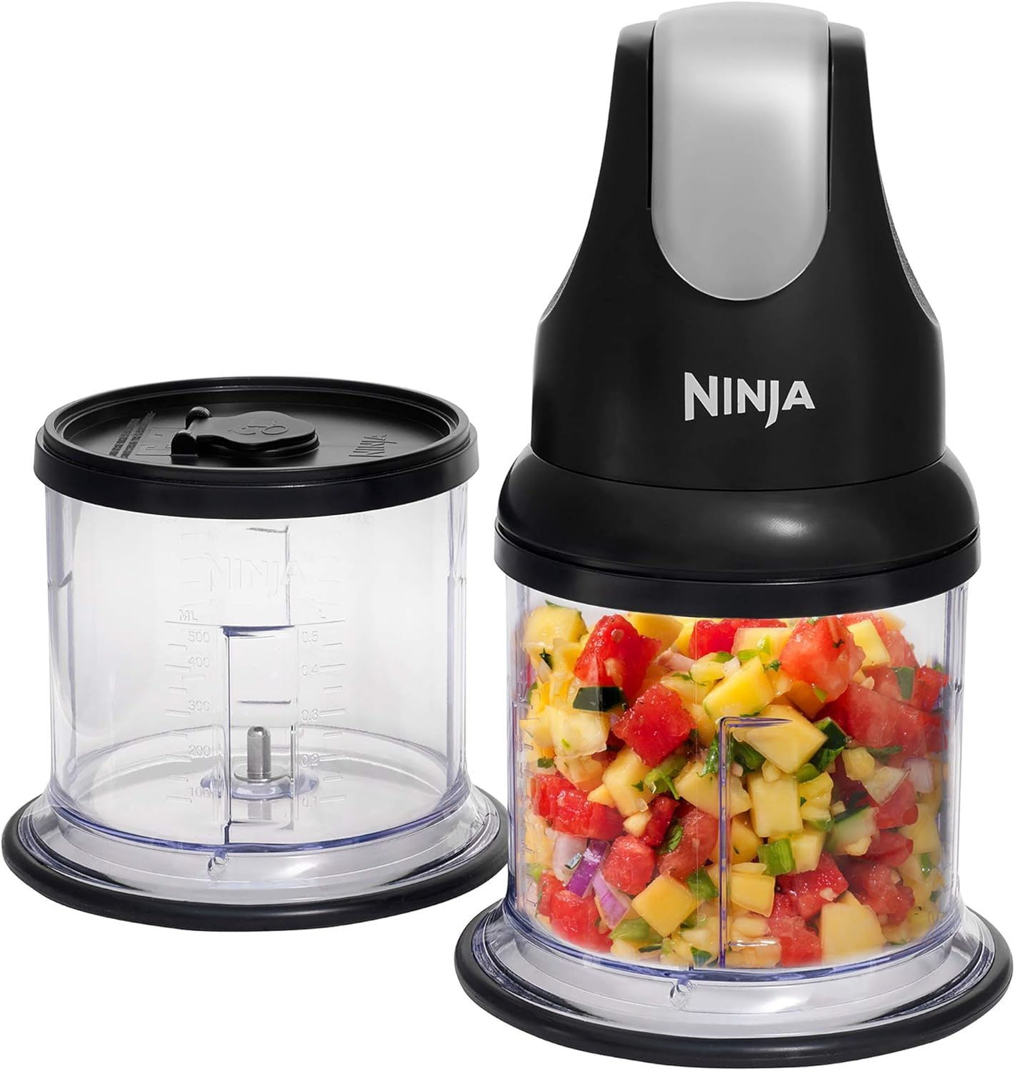 Ninja Express Chop NJ1002EUBK Mini Electric Herb Vegetable Chopper Chopping Chopper Mincer Mincer Mincer for Sauces, Purees and Soups Black Compact Blender - Image 1