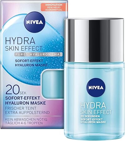 NIVEA Hydra Skin Effect 20 Seconds, Hyaluronic Instant Effect Mask, 100ml, Face Mask for Preparing Day and Night Cream, Pure Hyaluronic Acid [HA] Mask, 100ml (Pack of 1) - Image 1