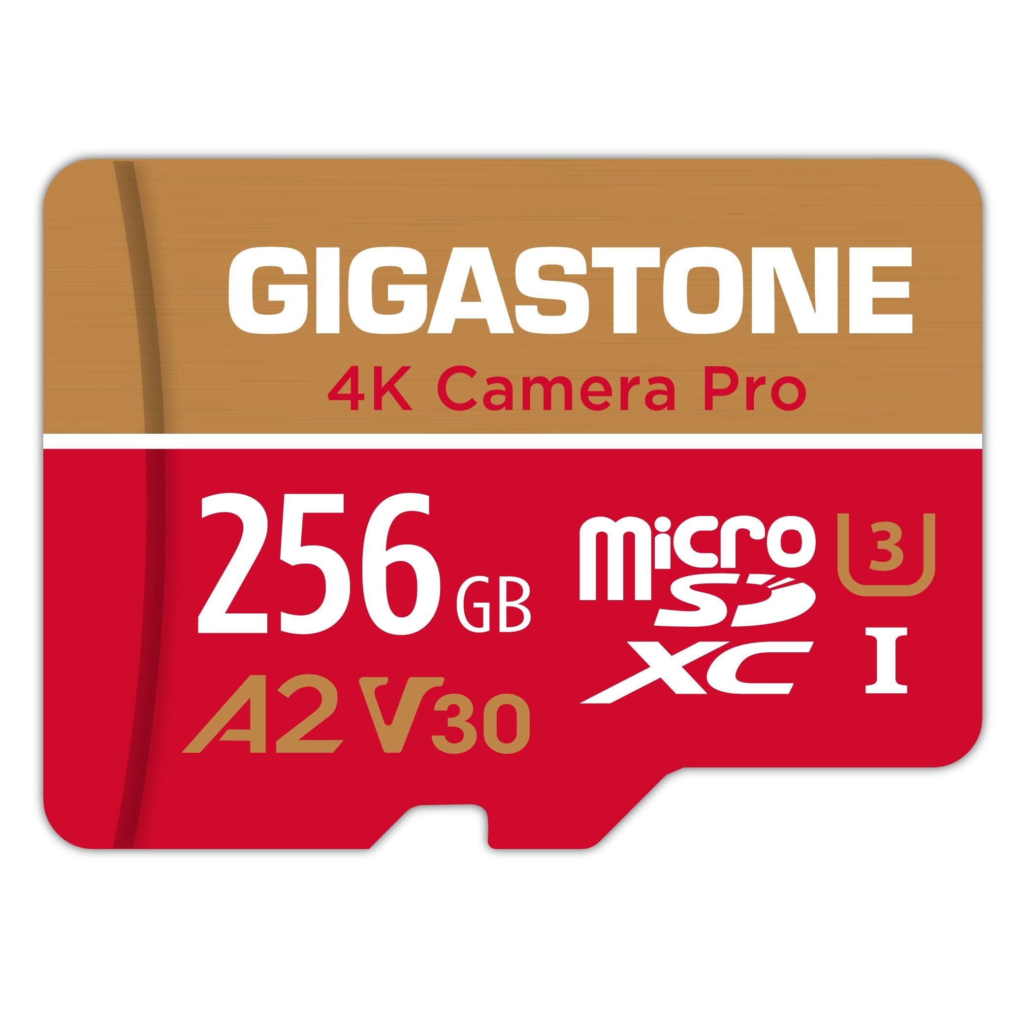 [5 Years Free Data Recovery] GIGASTONE Memory Card 256GB, 4K Camera Pro, Speed up to 100MB/s, for GoPro, DJI, Drone, 4K Video A2 V30 U3 MicroSDXC with Adapter - Image 1