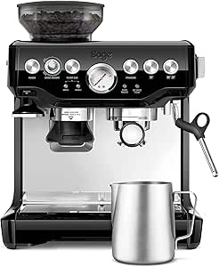 Sage - The Barista Express - Coffee Machine with Manual Milk Frother and Grinder - Automatic Grinding, Custom Foam - Milk Jug with Temperature Control - Black Sesame - Glossy - Image 1