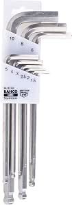 Bahco BE-9770I - Set of 9 Allen Keys Stainless Steel Silver 1.5-10 mm - Image 1