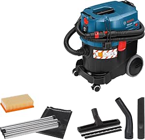 Bosch Professional vacuum cleaner GAS 35 L SFC+ (with 1 flat pleated cellulose filter, straight nozzle, disposable bag, elbow, floor nozzle set, hose 3 m with tool connection, 3 tubes 0.35 m) - Image 1