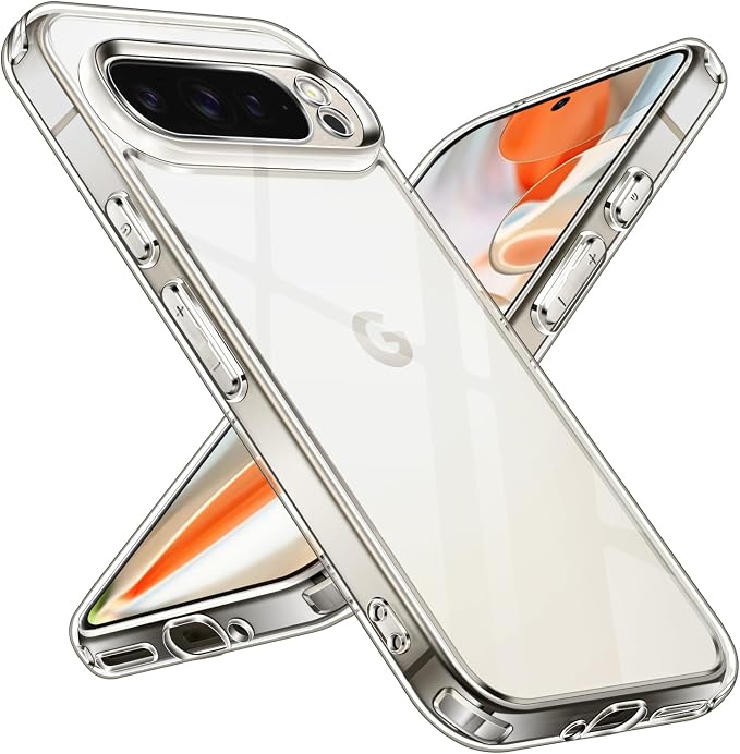 ivoler Anti-yellowing HD Clear Case for Google Pixel 9 Pro XL, [Military Protection] Slim Transparent Shockproof Silicone Protective Case, Hard PC Bumper Cover - Image 1