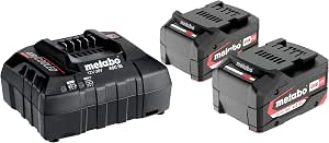 Metabo 18 V Energy Pack - Pack of 2 18 Volt Batteries + Fast Charger 2 x 4.0 Ah Li-Power, ASC 55, Box - 685050000 - Image 1