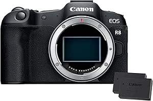 Canon EOS R8 24.2MP Dual Pixel CMOS AF II 4K Camera, 40 fps Continuous Shooting, Bluetooth Wi-Fi Touch Screen, USB-C 2x Battery - Image 1