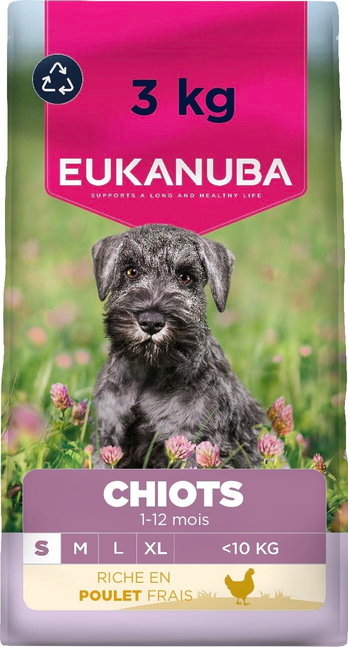 EUKANUBA Life Care Small Breed Puppy Food 1 to 12 Months, Rich in Fresh Chicken, Optimal Growth - DHA, Calcium, Omega 3&6, FOS Prebiotics, No Dyes, Artificial Flavours or GMOs - 3kg - Image 1