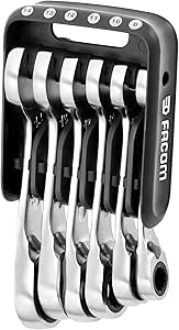 Facom 467BS.JP6PB - Short Ratchet Combination Spanner Set on Portable Case – 6 Pieces - Image 1
