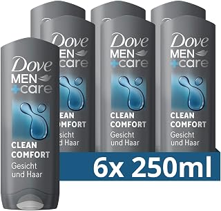 Gel douche 3 en 1 Dove Men+Care Gel douche Clean Comfort pour le corps, le visage et les cheveux avec effet soignant 24 heures sur 24 250 ml 6 pièces « l'emballage peut varier » - Image 1