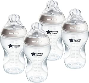 Tommee Tippee Natural Start 340ml Baby Bottles with Slow Flow Teat for Natural Latch, Self-Sterilising and BPA Free (4 Pack) - Image 1