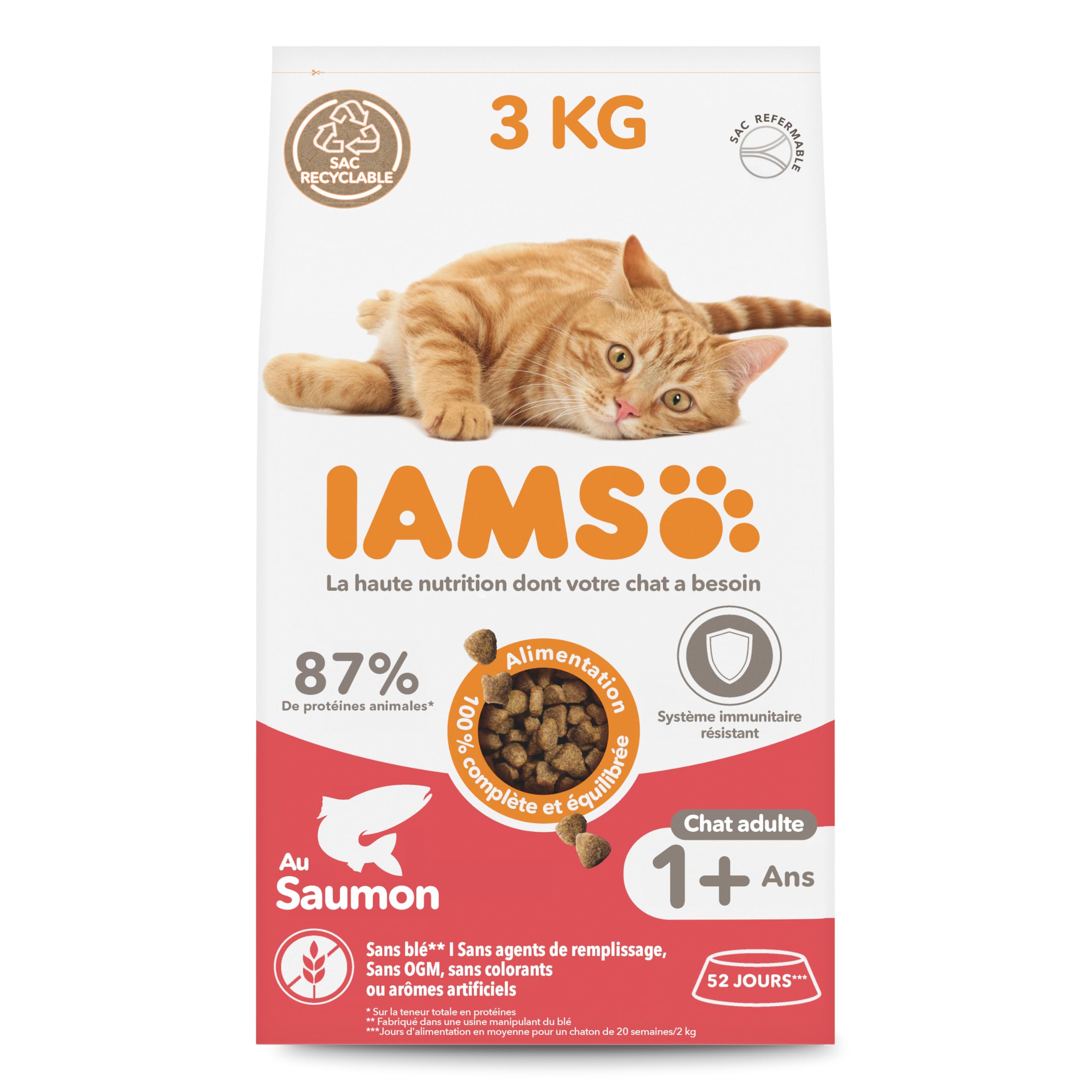IAMS Salmon Dry Food for Adult Cats 3 kg - Image 1
