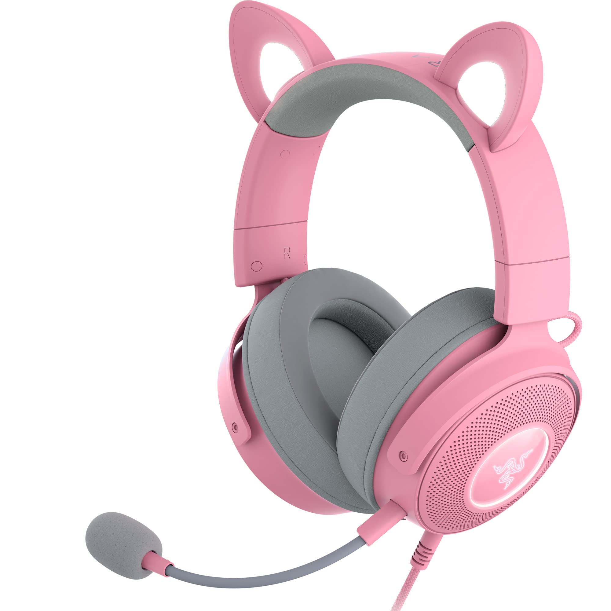 Razer Kraken Kitty Edition V2 Pro - Wired RGB Gaming Headset with Interchangeable Ears (Interchangeable Ears, Streaming Responsive Lighting, 50 mm Titanium Speakers) Pink Quartz - Image 1