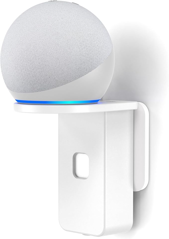 Cozycase Wall Mount for Pop/Dot/Google Nest Mini - Space-Saving Wall Mount with Integrated Cable Management (White) - Image 1