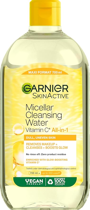 Garnier SkinActive All-in-1 Gentle Micellar Facial Toner, Gentle Cleansing Water for Make-up Removal, for a Radiant, Awakened Complexion, with Vitamin C, SkinActive All-in-1, 1 x 700 ml - Image 1