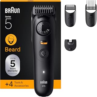 Braun Tondeuse À Barbe Series 5, + 4 Outils Pour Créer Son Style, Lame Ultra-Affûtée, 120 Min D'autonomie, 40 Longueurs, Étanche, Molette De Précision Et Verrouillage, BT5520, Noir - Image 1