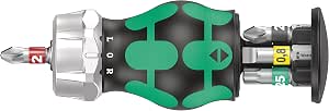 Wera 05008883001 Tom thumb with magazine Kraftform Kompakt RA 1, Ratchet screwdriver with bit magazine, 6 pieces - Image 1