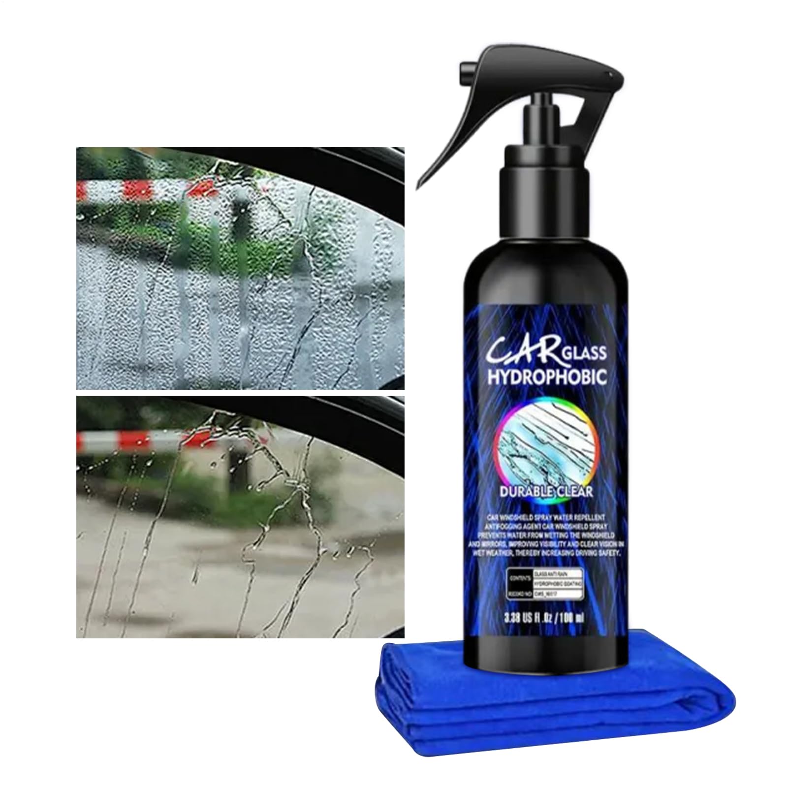 Nettoyant Dégraissant Vitres Voiture | 100ml Nettoyant Imperméable Pare-brise Auto - Polish Automobile pour Pneus Meubles Garage Intérieur Extérieur Moto Camion - Image 1