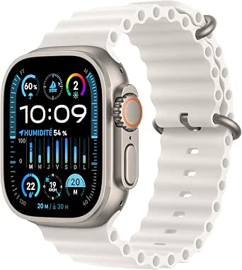 Apple Watch Ultra 2 (49 mm GPS + Cellular) Smartwatch with Sturdy Titanium Case and White Ocean Strap - Physical Activity Tracking, High Precision GPS, Extra Long Battery Life - Image 1