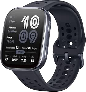 AMAZFIT Bip 6 Smartwatch 46 mm, 14 Day Battery, 1.97" AMOLED, GPS with Maps, AI, Bluetooth Calls, Health and Sleep Tracking, 140+ Sports Modes, 5ATM Waterproof, Black - Image 1