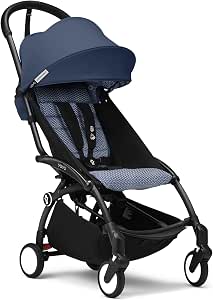 Stokke YOYO3 6+ Stroller - Black Frame + Colour Pack 6+ Air France Blue + Hood - Easy Folding, Lightweight and Compact - Cabin Luggage Compatible - Image 1