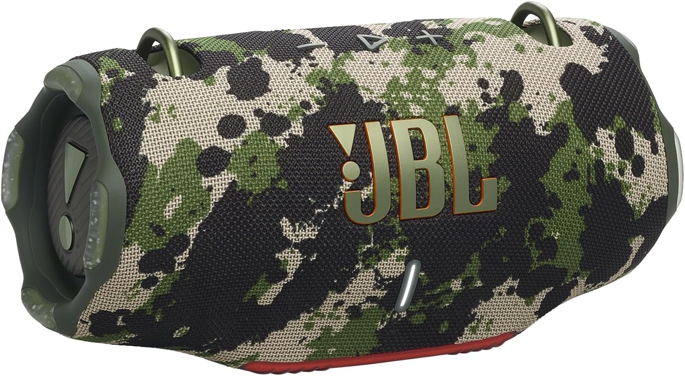 JBL Xtreme 4, Enceinte Portable Bluetooth avec Son JBL Pro, jusqu'à 24h d'autonomie, Recharge Rapide, Étanche Indice IP67, bandoulière Incluse sans Adaptateur PD, au Motif camouflé - Image 1