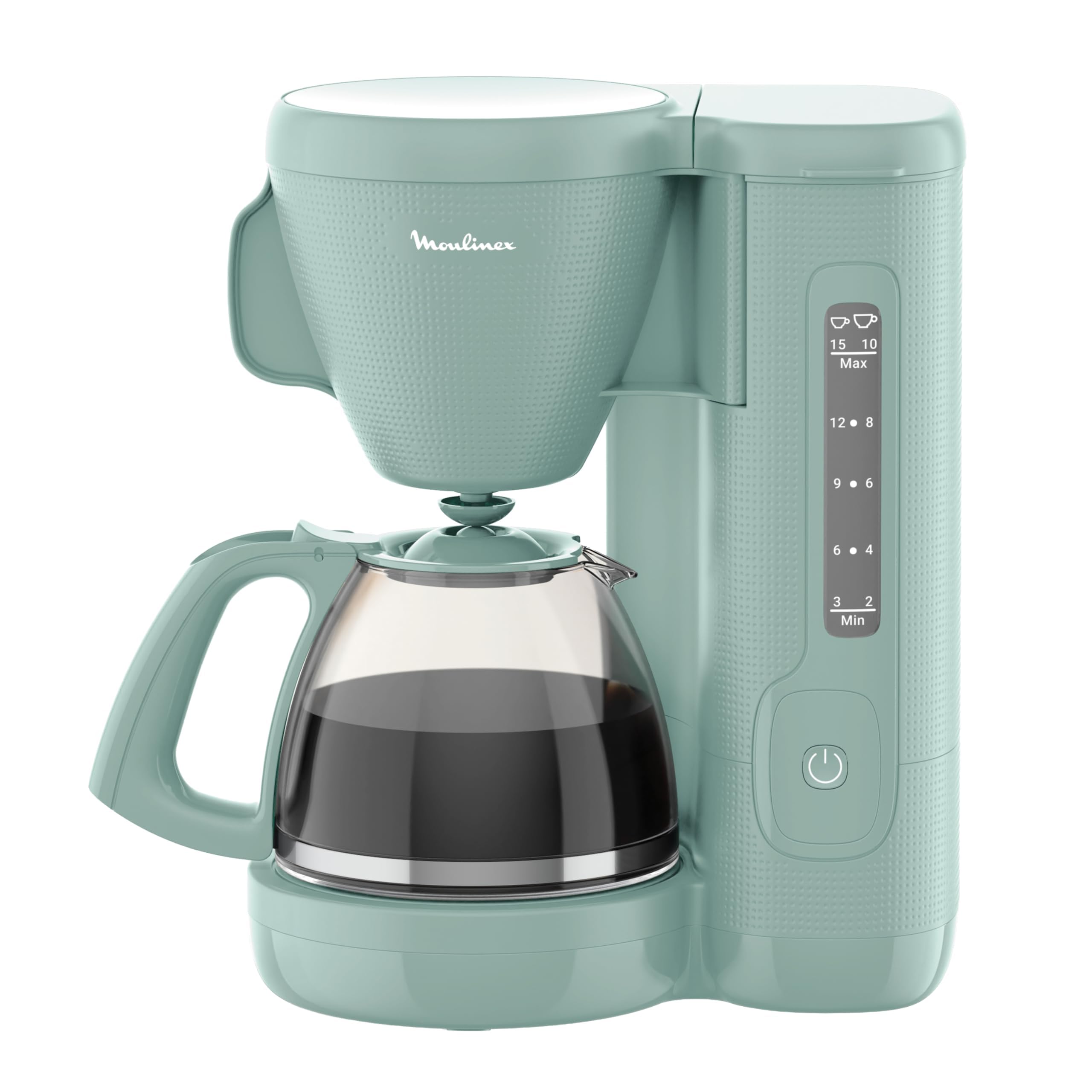 Moulinex Filter Coffee Maker, 10 to 15 Cups, 1.25 L, Swivel Filter Holder, Drip Proof, Warm, Morning, Eucalyptus, FG2M1310 - Image 1