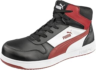 Front Court Blk/Wht/Red Mid Men's Industrial Shoe - Image 1