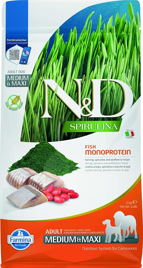 FARMINA ND DOG SPIRULINA Medium Maxi 2kg Herring - Image 1