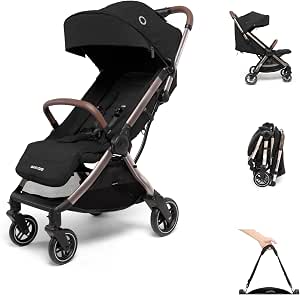 Maxi-Cosi Eva3 Stroller, 0 - 4 Years, 0 - 22 kg, Baby Stroller, Lightweight, Compact, Lying Position, 3 Tilt Positions, Automatic Folding, Carry Strap, Essential Black Champagne - Image 1