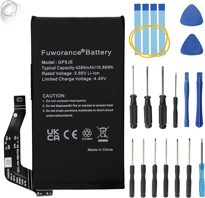 4385mAh 3.85V GP5JE Replacement Battery Compatible with Google Pixel 7A GWKK3 GHL1X Mobile Phone Smartphone Rechargeable Li-ion Batteries Large Capacity + Tool Kit - Image 1