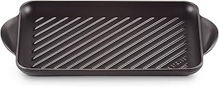 LE CREUSET Gril Rectangulaire en Fonte Émaillée, 33 x 22 cm, Noir Mat, 20202320000460 - Image 1