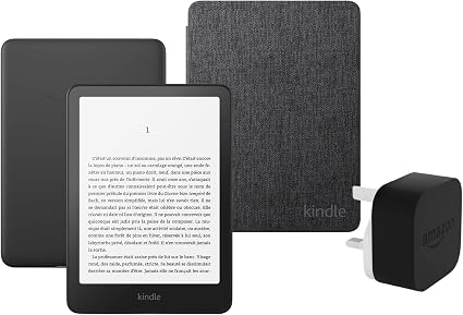 Kindle Paperwhite (2024 Release) 16 GB without ads, black Amazon Clear Back Cover and an Amazon Powerfast 9W Power Adapter - Image 1