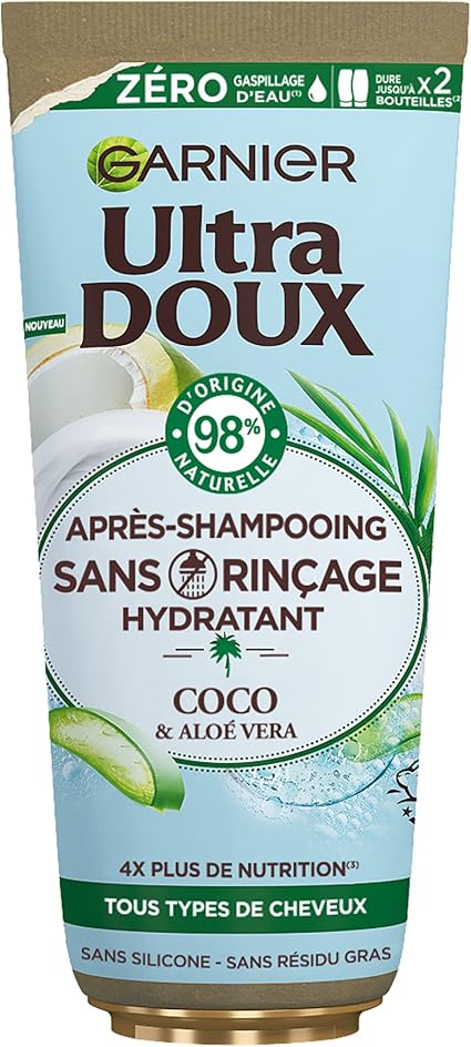 Garnier Ultra Doux Coconut Water and Aloe Leave-In Conditioner 200ml - Image 1