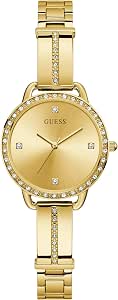 Guess 30 mm Crystal Bangle Watch, Silver, One Size - Image 1