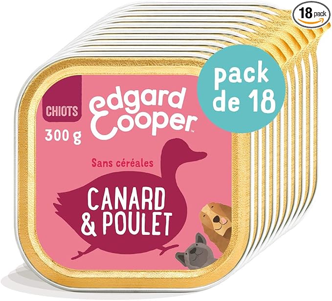 Edgard Cooper Dog Paw Puppy (Duck & Chicken, 300g x 18 cm), Junior Dog Cereal-Free Natural Food, Healthy Food Tasty and Balanced Food, Quality Proteins - Image 1