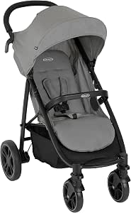 Graco EeZeFold Pushchair Pushchair Quick Folding Pushchair from Birth to Approximately 3 Years (0-15 kg) with Rain Cover, Grey, Steeple Gray - Image 1