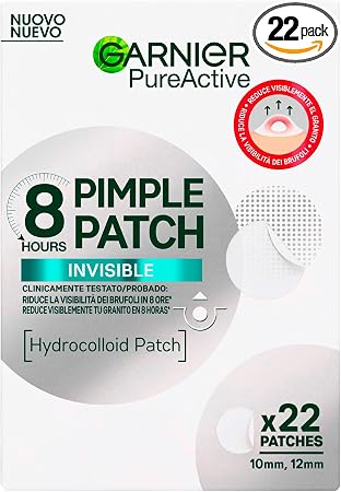 GARNIER Pure Active – Button Patch Pack – Reduces the Appearance of Buttons in 8H* – Clinically Proven – Invisible & Ultra-Thin – Hydrocolloid Technology – Vegan & Cruelty-Free – Men and Women - Image 1