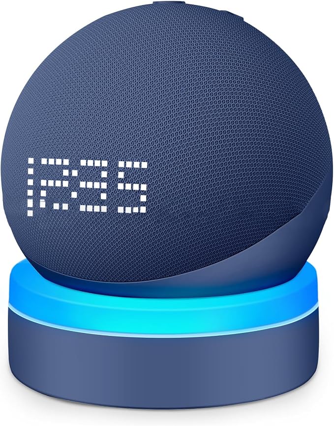 Stand for Amazon Echo Dot 4 / Echo Dot 5 with Luminescence Desktop Stand Accessories with Integrated Cable Management Accessory Rack (Amazon Echo Dot 4 / Echo Dot 5, Dark Blue) WL808 - Image 1
