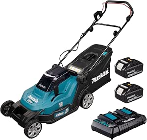 Makita DLM432PG2 36 V Lawnmower => 2 x 18 V Li-Ion + 2 x 18V 6Ah Li-ion Batteries + DC18RD Charger - Image 1