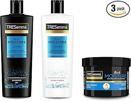 TRESemmé Rich Moisture Shampoo, Conditioner and Hair Mask, for Dry and Damaged Hair 400 ml + 400 ml + 440 ml - Image 1