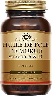 Solgar Huile de Foie de Morue - Vitalité - Défenses Immunitaires - Acides Gras - Vitamine A et Vitamine D - Complément Alimentaire - Flacon de 100 softgels - Image 1