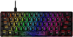 HyperX Alloy Origins 60 Mechanical Gaming Keyboard - Ultra-Compact 60% Size - HyperX Red Switch (Linear) - Double Shot PBT Keycaps - RGB LED Backlight - Black - Image 1