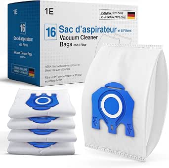 16 Vacuum Cleaner Bags for Miele [Complete C3 C2 Classic C1 S8340] - Replaces GN - 4 Motor Filters & 4 Output Filters [S8000 S5000 S2000 S800 S600 Series] - Replaces 9917730 12281680 S8 S5 - Image 1
