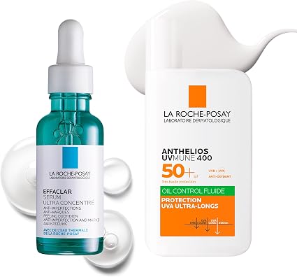 La Roche-Posay | Effaclar Serum with Salicylic Acid Ultra Concentrated 30ml & Sunscreen Anthelios Fluid Oil Control UVMUNE 400 SPF50+ 50ml | Acne Care & Sun Protection Duo SPF 50+ - Image 1