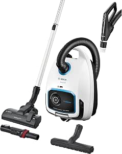 Bosch Household appliances, 6 Series, ProSilence BGB6SIL1, vacuum cleaner with bag, noise level 66 dB(A), HEPA hygienic filter, powerful motor, white - Image 1