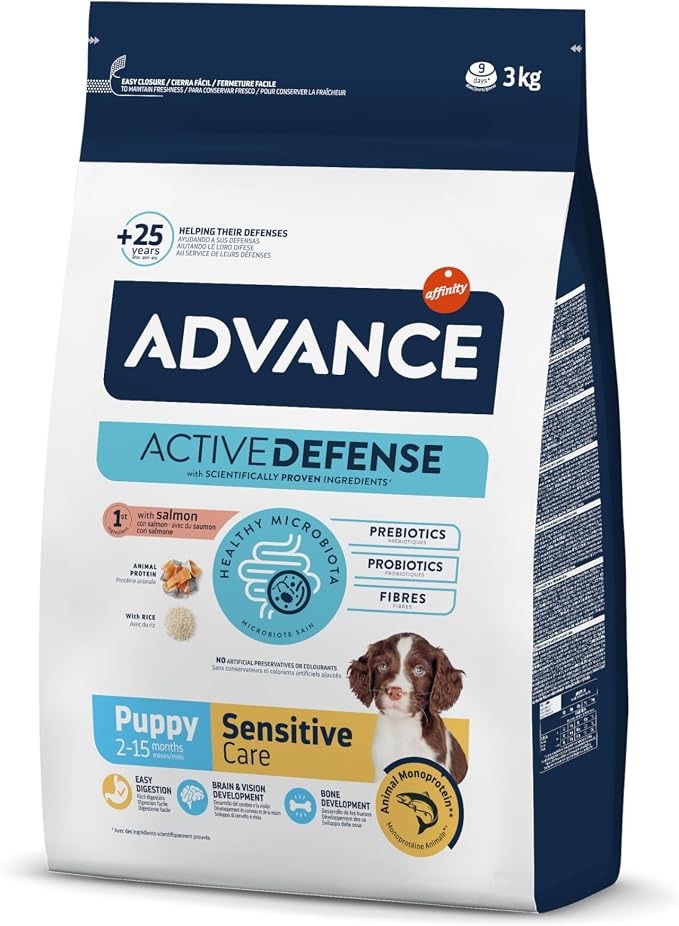 Advance Sensitive Puppy Food for Dogs Puppies of All Sizes with Digestive Sensitivities to Salmon 3 kg - Image 1