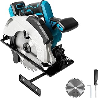 Scie circulaire sans fil compatible avec batterie Makita 18V, scie circulaire électrique de 7-1/4" (18,4 cm) avec 2 lames, 5000 tr/min sans balais, biseau 0-45°, pour coupe de bois, carrelage, métal - Image 1