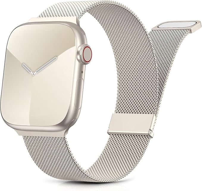 Metal Bracelet Compatible with Apple Watch Bands 40mm 41mm 38mm 42mm 44mm 45mm 46mm 49mm Magnetic Metal Strap for iWatch Serie11 10 9 8 7 6 5 4 3 2 1 SE Ultra 3 2/1, For Women and Men - Image 1